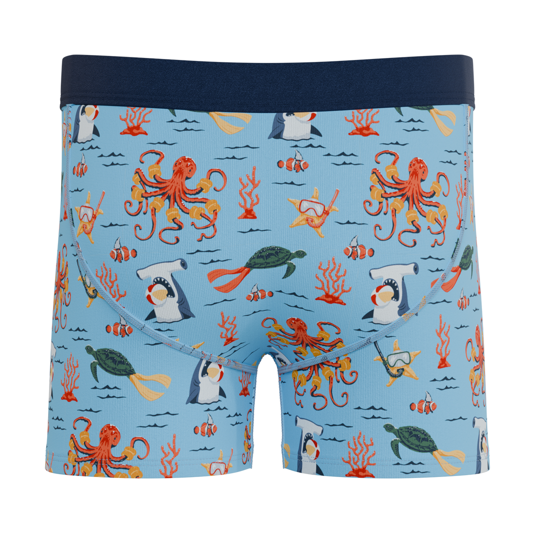 The Deep End | Boy's Sea Creatures Micro-Modal Boxer Briefs