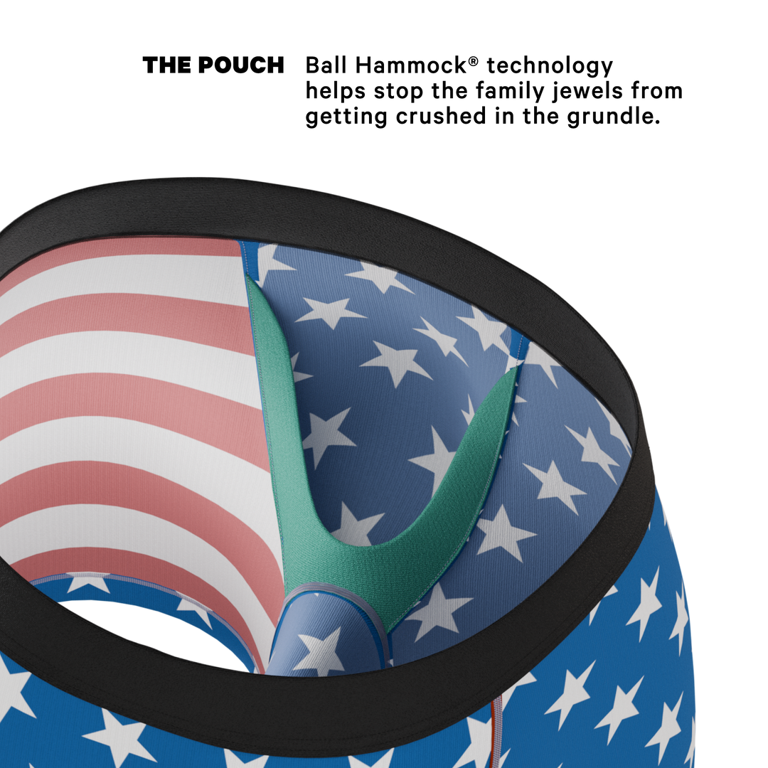 Shinesty The DIC Cage 250th anniversary Ball Hammock pouch underwear – men's patriotic print boxer briefs