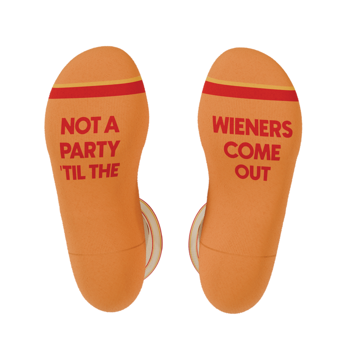 Shinesty x Wienerschnitzel The Dog On Dog Heel Hammock crew socks – men's collab print crew socks
