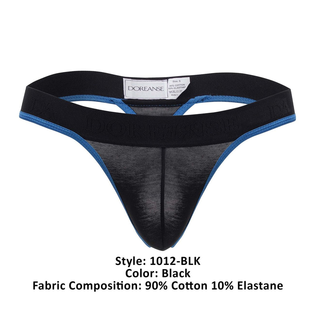 Doreanse Borderline Thongs in Black – men's thongs