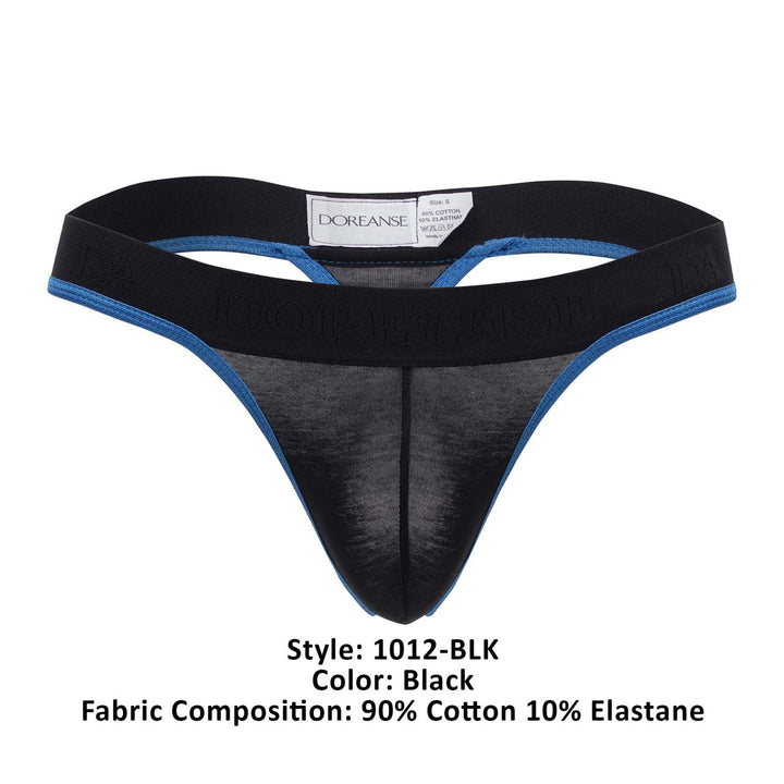 Doreanse Borderline Thongs in Black – men's thongs