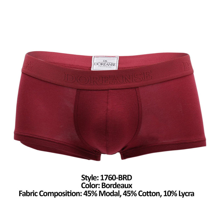 Doreanse Low-rise Men's Trunk Underwear in Bordeaux – men's trunks