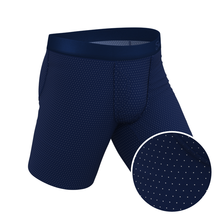 The Dot Your Thighs | Micro Dots Long Leg Ball Hammock® Pouch Underwear With Fly
