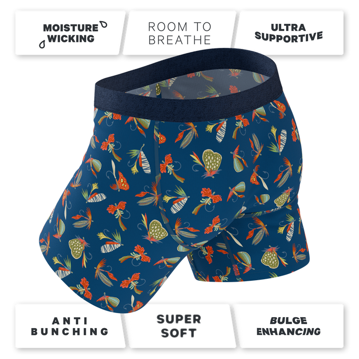 The Dry Fly | Fly Fishing Ball Hammock® Pouch Underwear with Fly — Men's Novelty Boxer Briefs