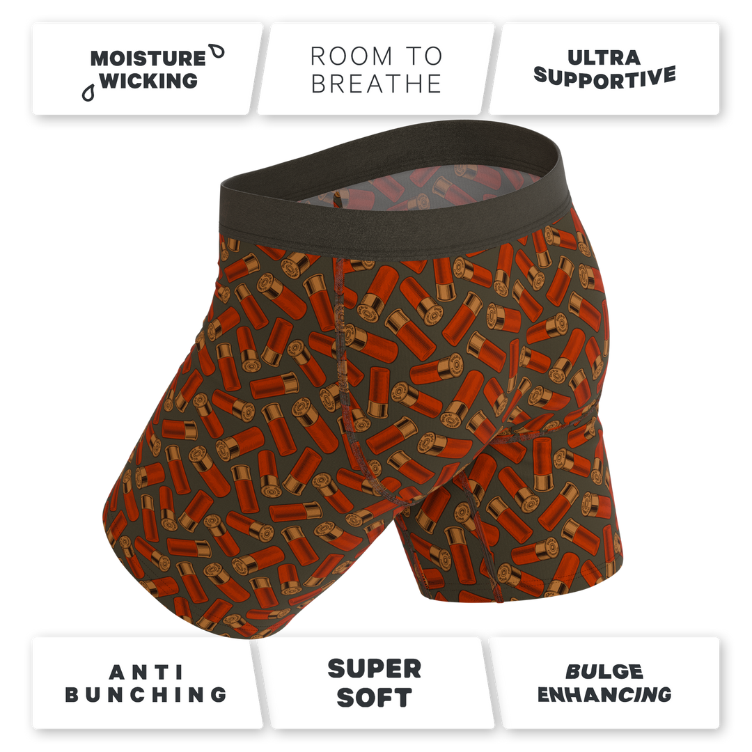 Shinesty The Duck Cover mallard Ball Hammock long leg underwear with fly – men's mallard long leg boxer