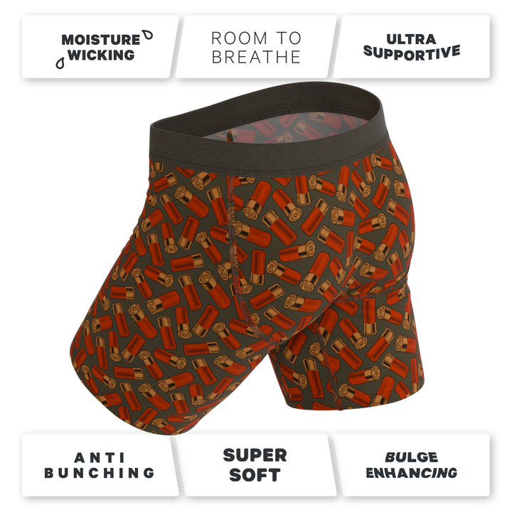 Shinesty The Duck Cover mallard Ball Hammock long leg underwear with fly – men's mallard long leg boxer