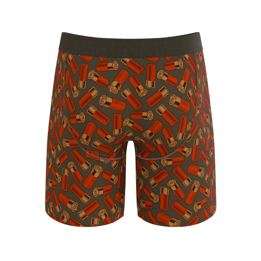 Shinesty The Duck Cover mallard Ball Hammock long leg underwear with fly – men's mallard long leg boxer