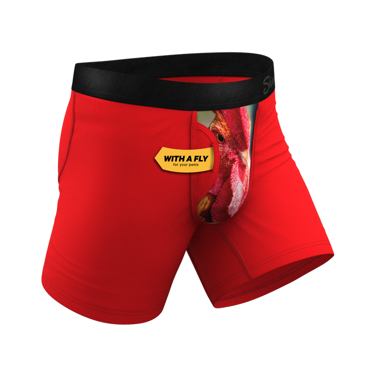 The Early Risers Boxer Briefs | Barnyard Rooster Ball Hammock® Pouch with Fly
