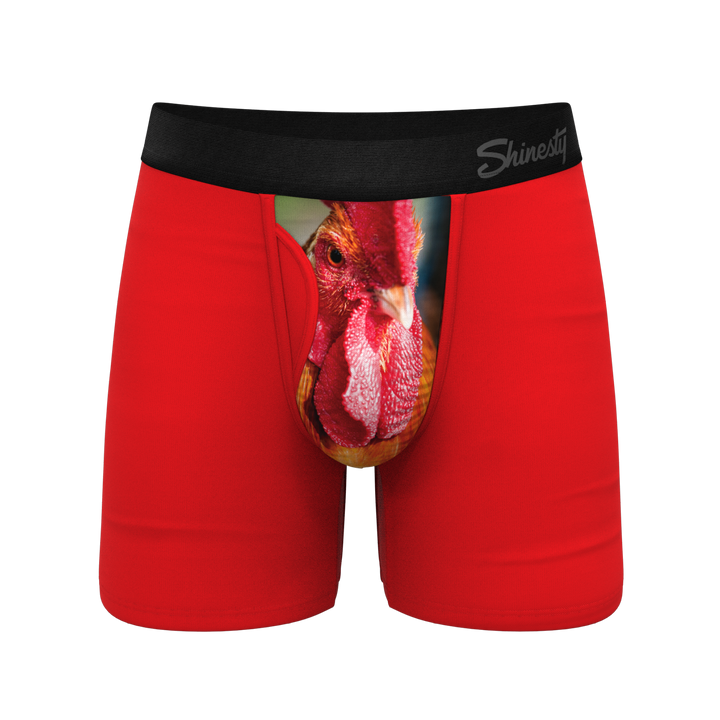 Men's Magnum Big Pouch Boxer Briefs - The Early Risers - Rooster Print