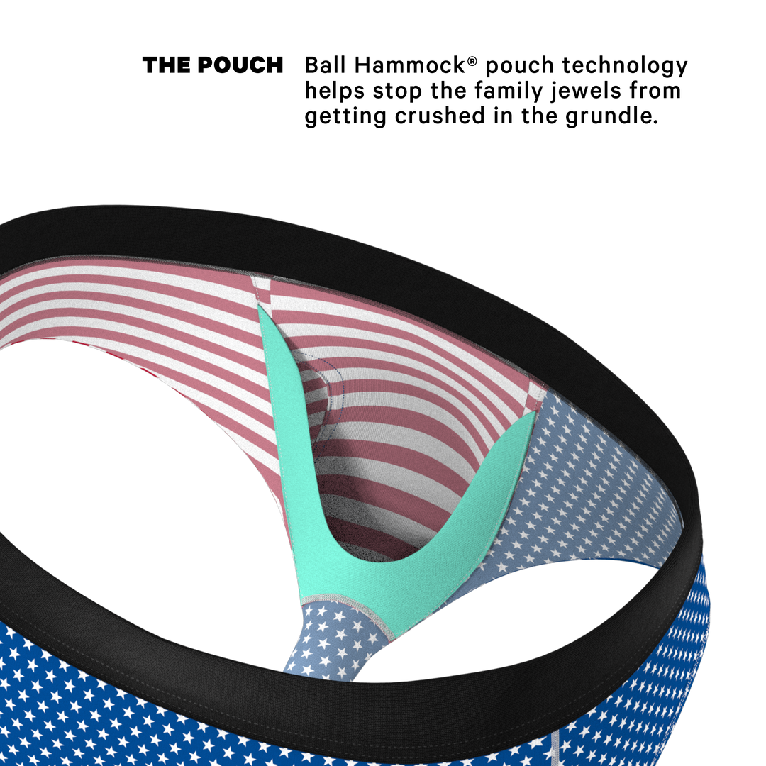 The Ellis Island USA Flag Ball Hammock® Briefs - Shinesty Patriotic Pouch Underwear