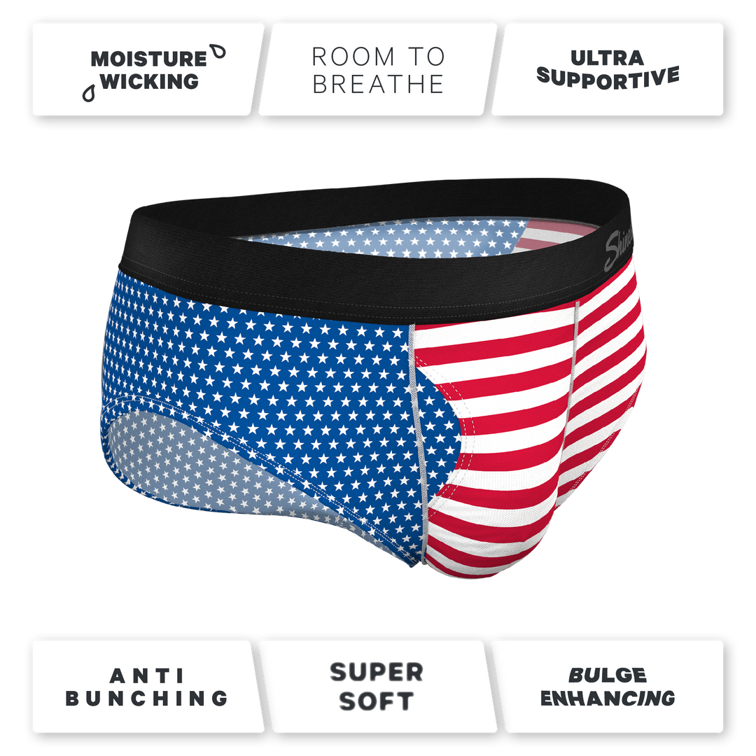 The Ellis Island USA Flag Ball Hammock® Briefs - Shinesty Patriotic Pouch Underwear