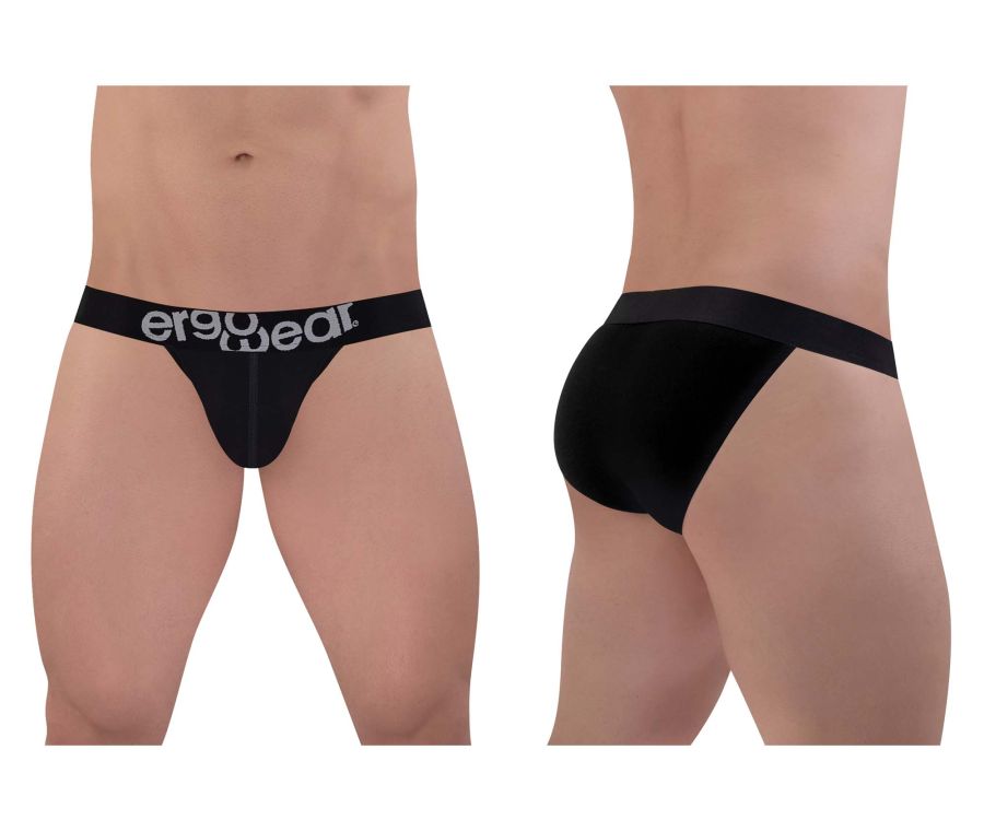 ErgoWear EW1483 MAX COTTON Bikini in black – men's black cotton bikini brief underwear