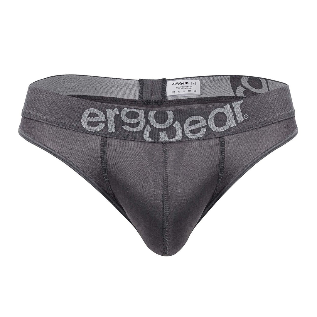 ErgoWear men's dark gray HIP thong – silky microfiber low-rise underwear