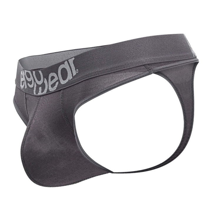ErgoWear men's dark gray HIP thong – silky microfiber low-rise underwear