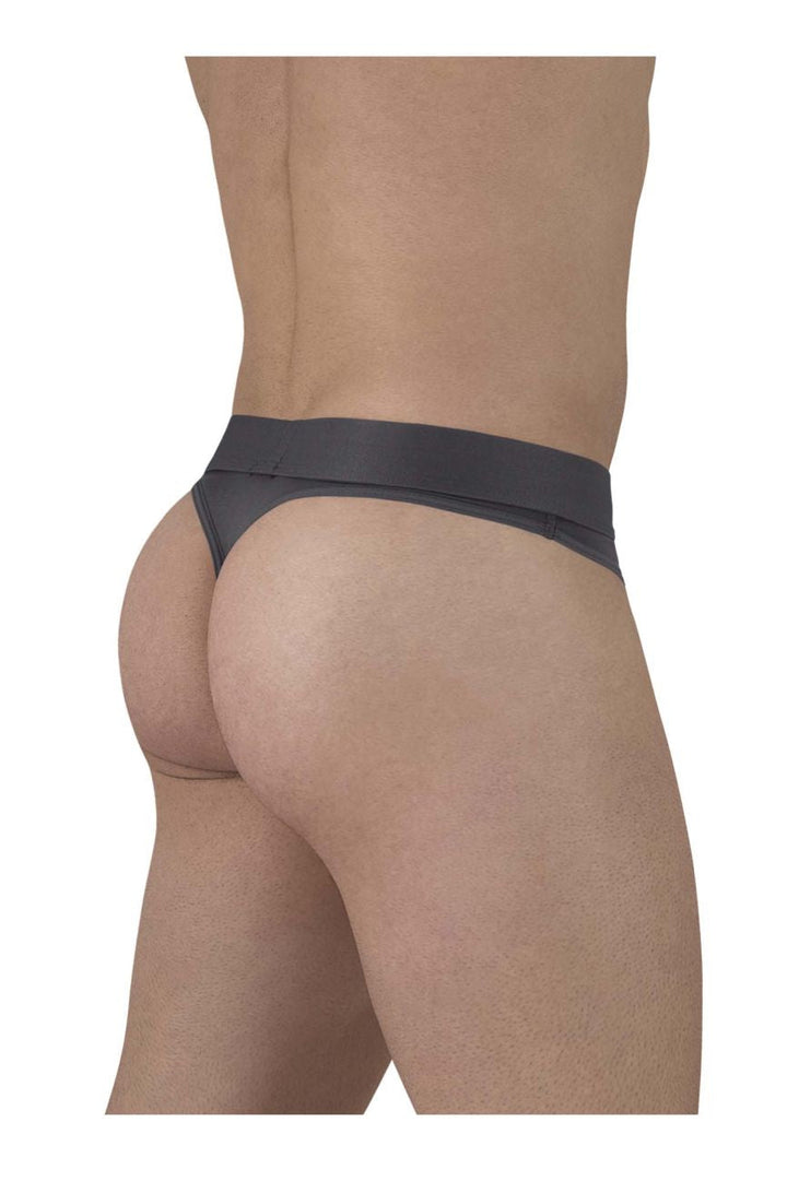 ErgoWear men's dark gray HIP thong – silky microfiber low-rise underwear