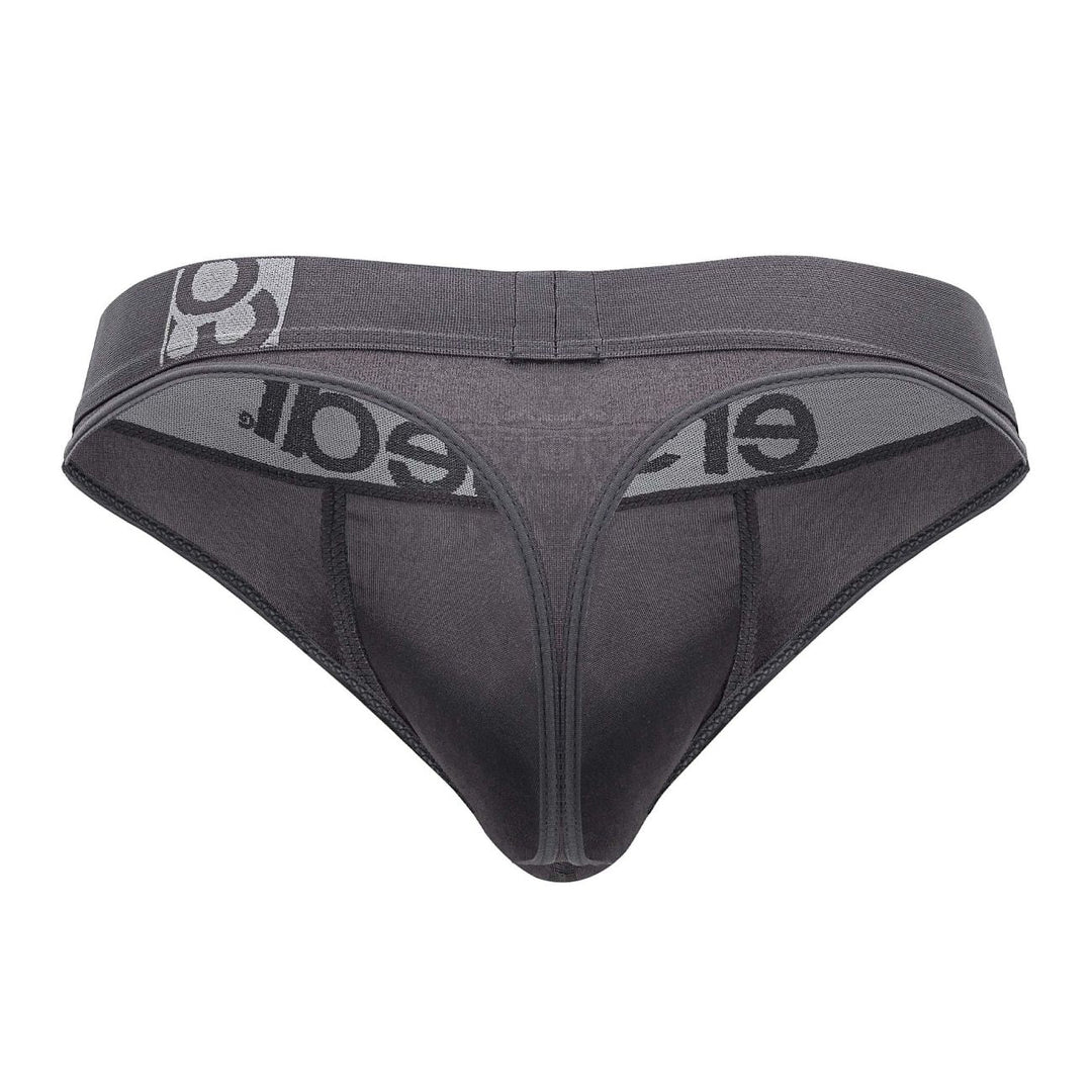 ErgoWear men's dark gray HIP thong – silky microfiber low-rise underwear