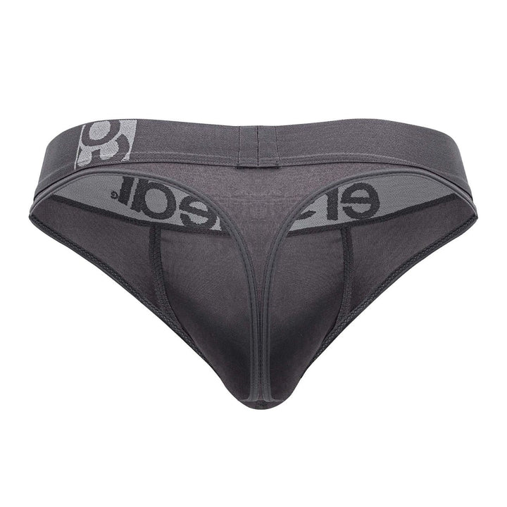 ErgoWear men's dark gray HIP thong – silky microfiber low-rise underwear