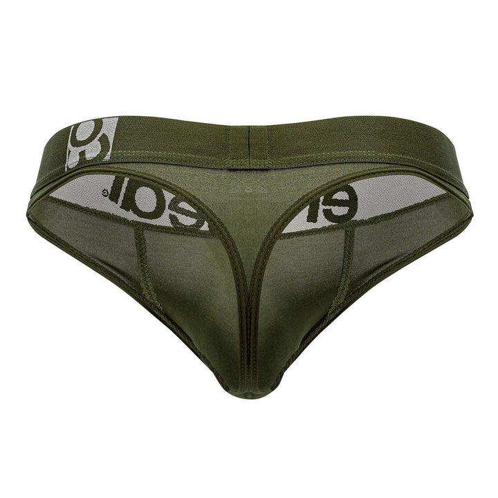 ErgoWear men's dark green HIP thong – moisture-wicking microfiber low-rise underwear
