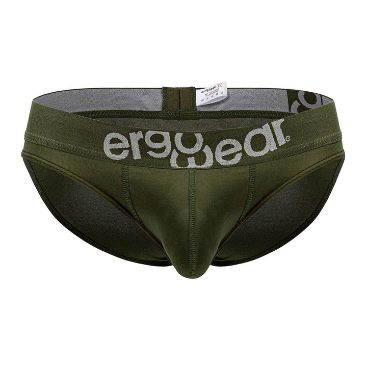 ErgoWear men's dark green HIP bikini briefs – microfiber contoured pouch underwear