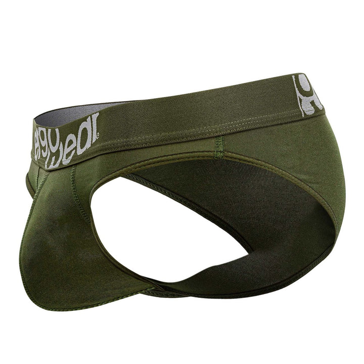 ErgoWear men's dark green HIP bikini briefs – microfiber contoured pouch underwear