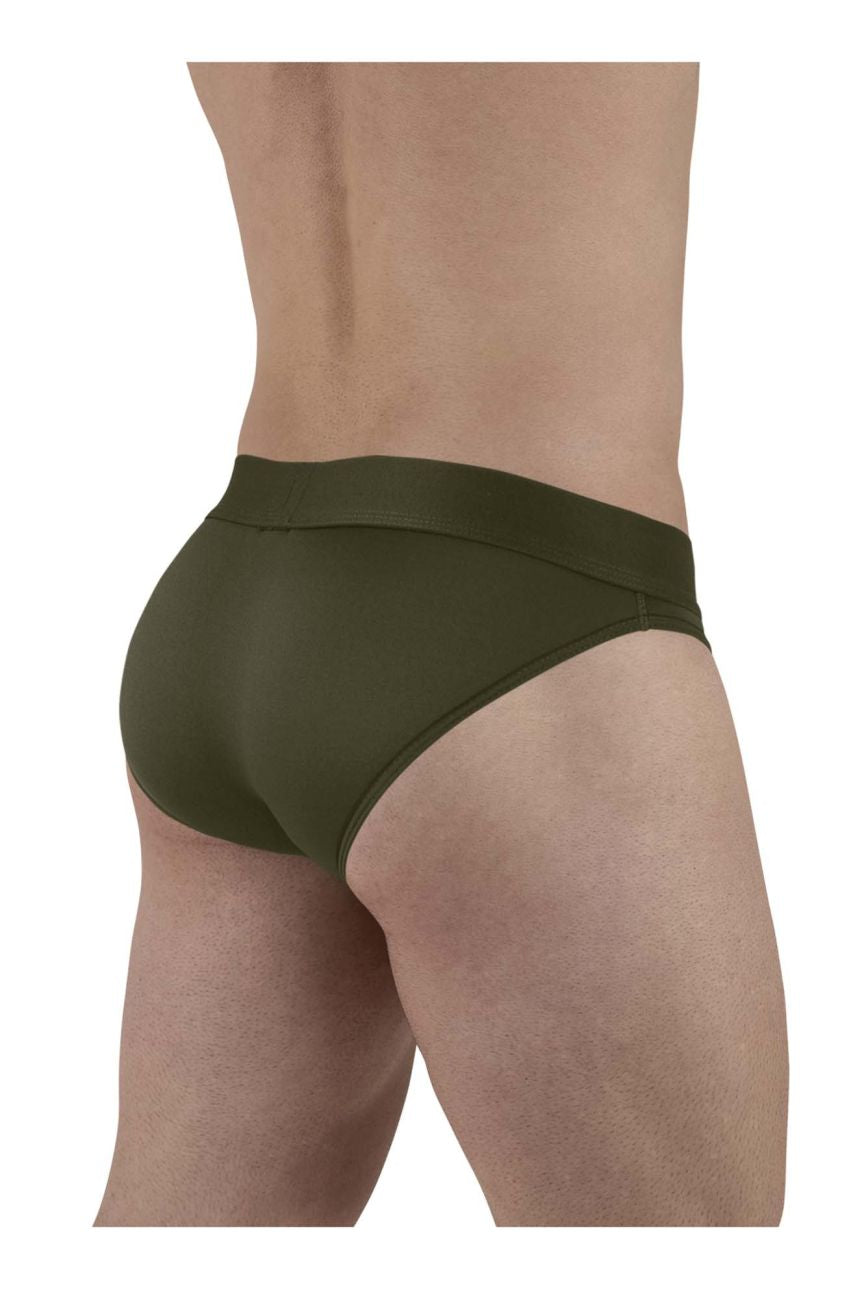 ErgoWear men's dark green HIP bikini briefs – microfiber contoured pouch underwear
