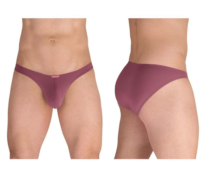 ErgoWear men's dusty pink X4D bikini briefs – silky polyamide full-coverage underwear