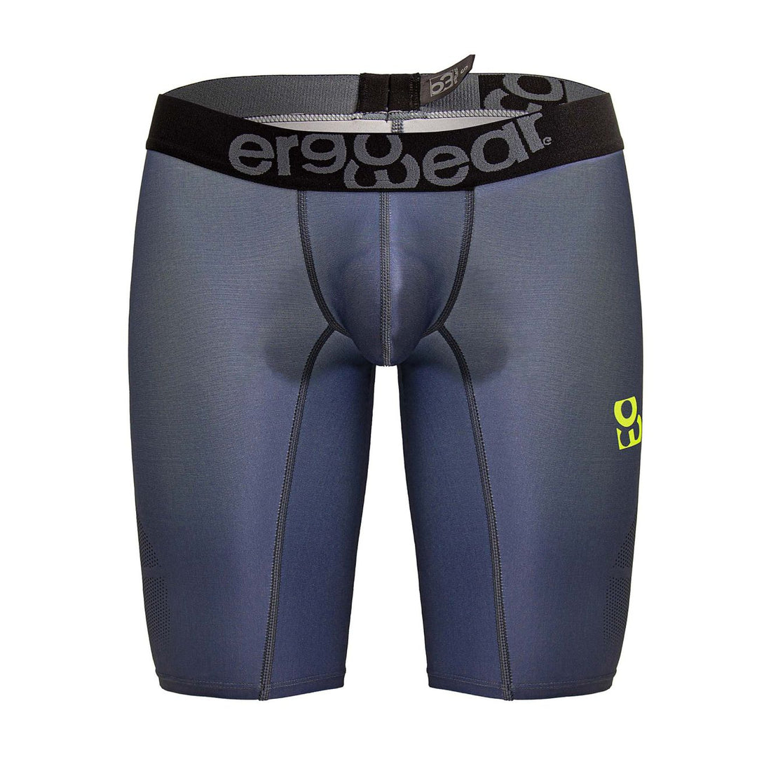ErgoWear men's gray neon green MAX SE athletic compression shorts – gym active wear