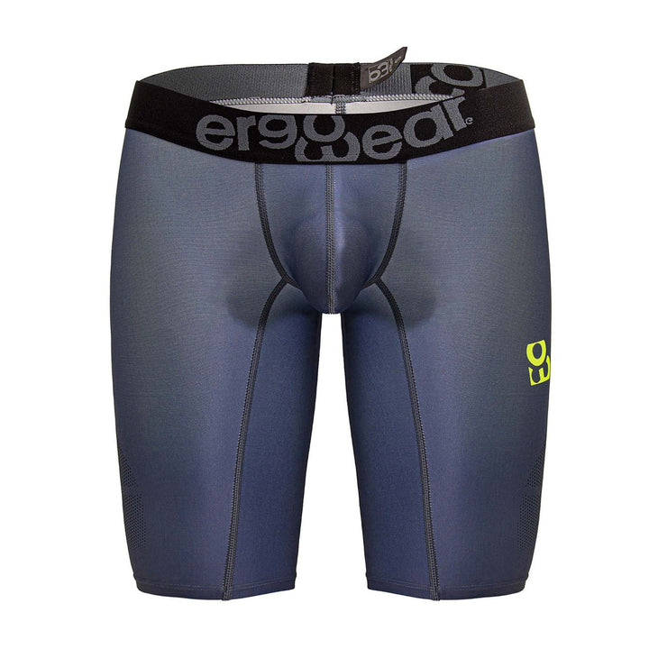 ErgoWear men's gray neon green MAX SE athletic compression shorts – gym active wear