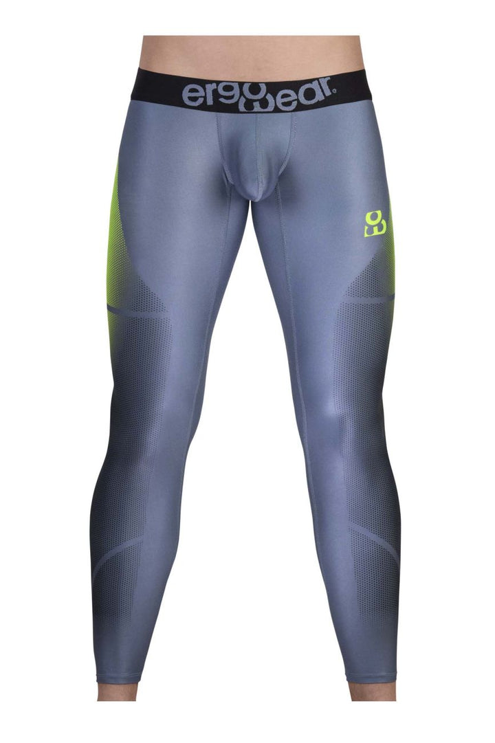 ErgoWear MAX SE Men's Compression Legging in Gray/Green – men's athletic pants