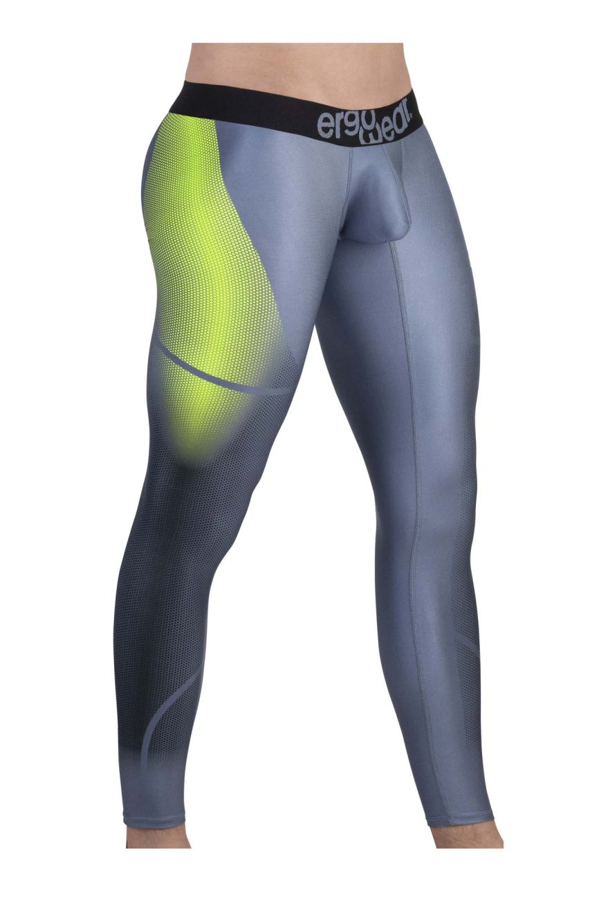 ErgoWear MAX SE Men's Compression Legging in Gray/Green – men's athletic pants