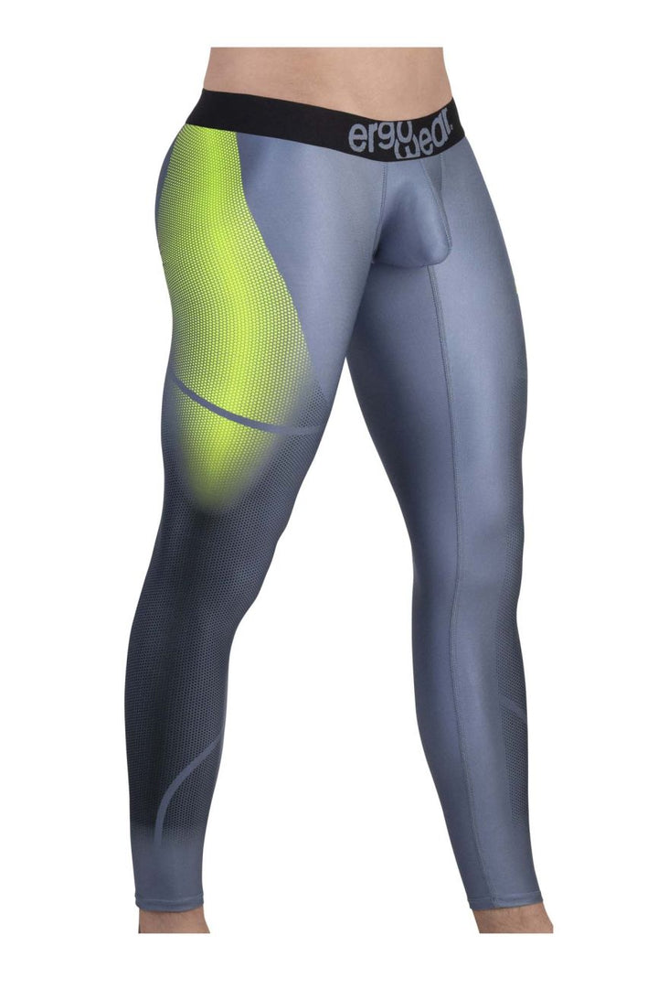 ErgoWear MAX SE Men's Compression Legging in Gray/Green – men's athletic pants