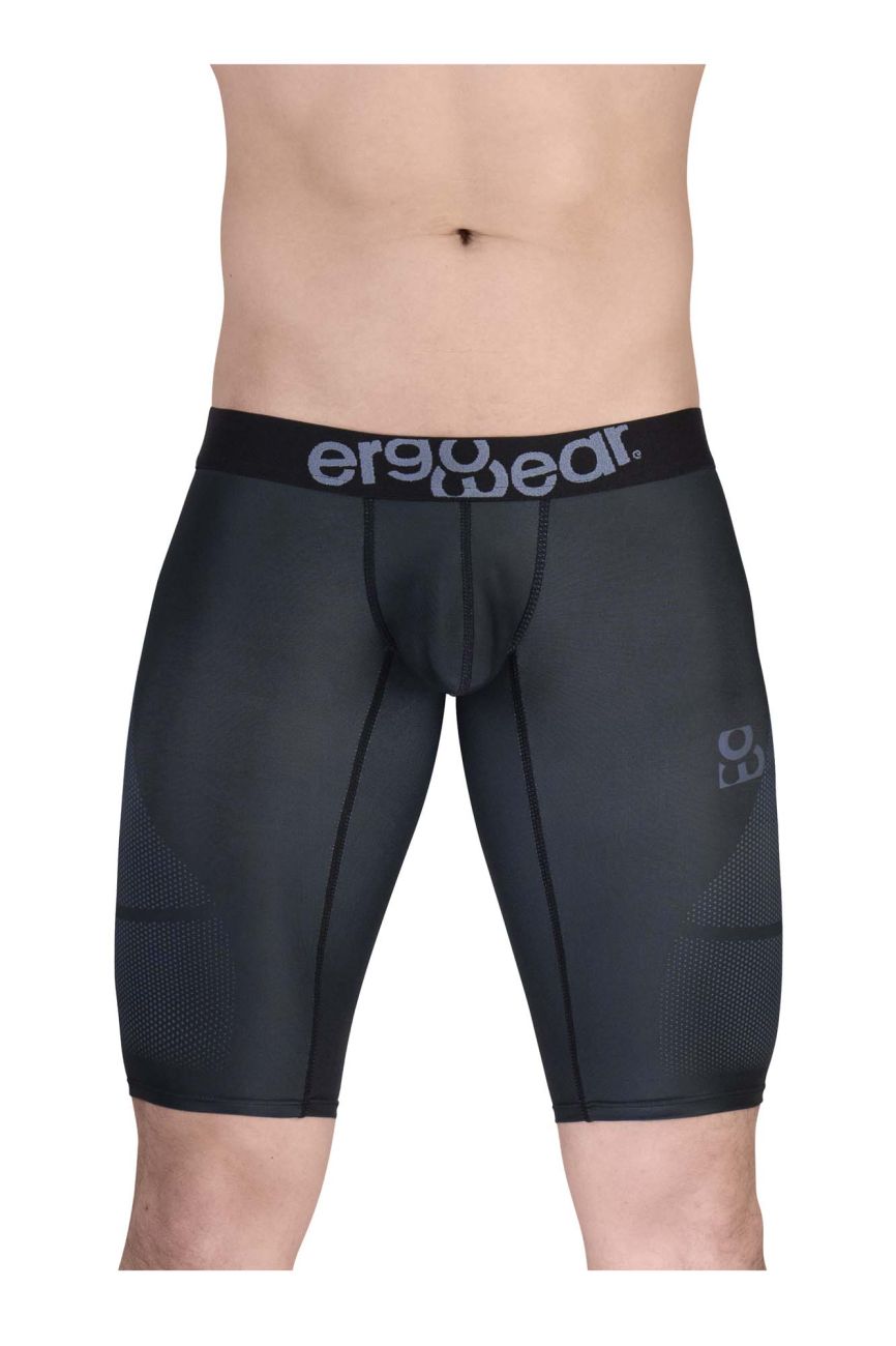 ErgoWear men's dark gray MAX SE athletic compression shorts – performance gym wear