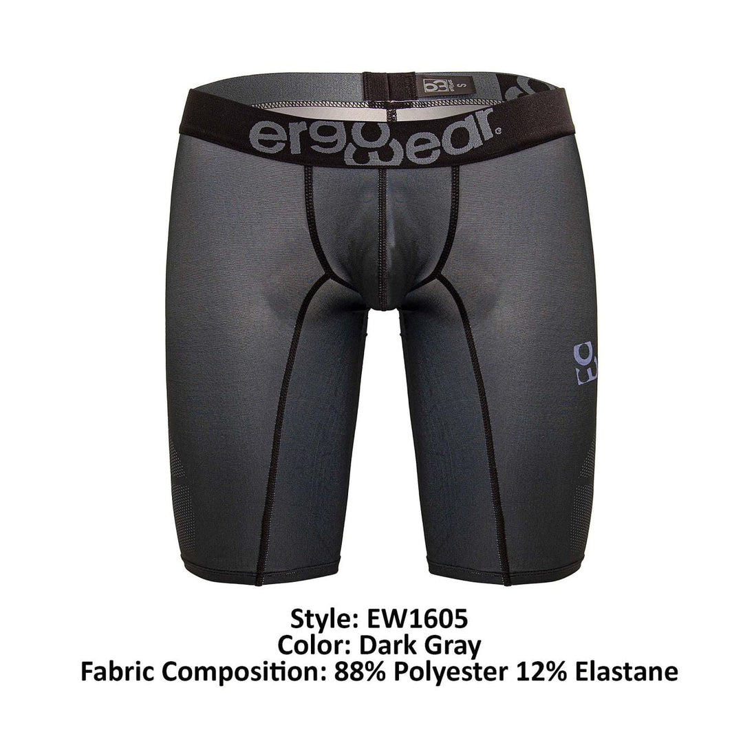 ErgoWear men's dark gray MAX SE athletic compression shorts – performance gym wear