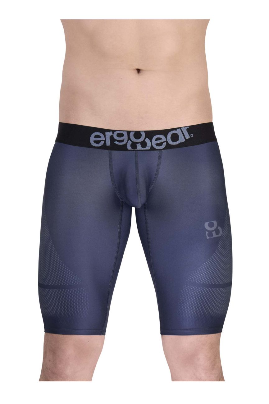 ErgoWear men's dark blue MAX SE athletic compression shorts – performance gym wear