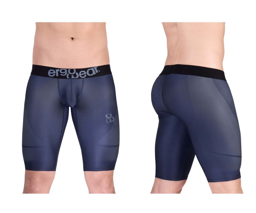 ErgoWear men's dark blue MAX SE athletic compression shorts – performance gym wear