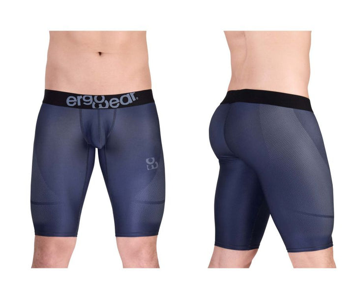 ErgoWear men's dark blue MAX SE athletic compression shorts – performance gym wear