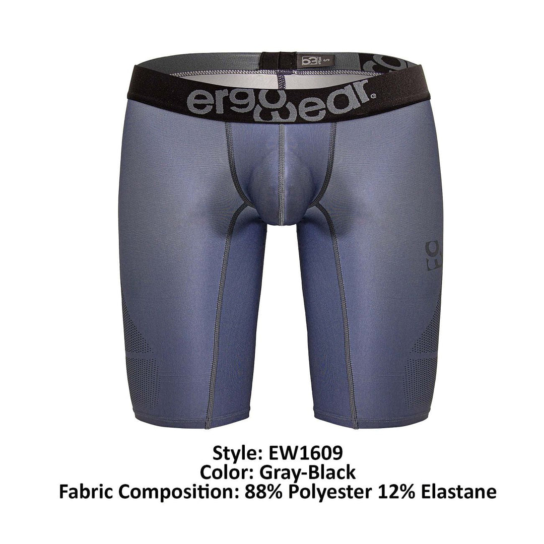 ErgoWear EW1609 MAX SE Athletic Shorts in gray black – men's compression athletic shorts