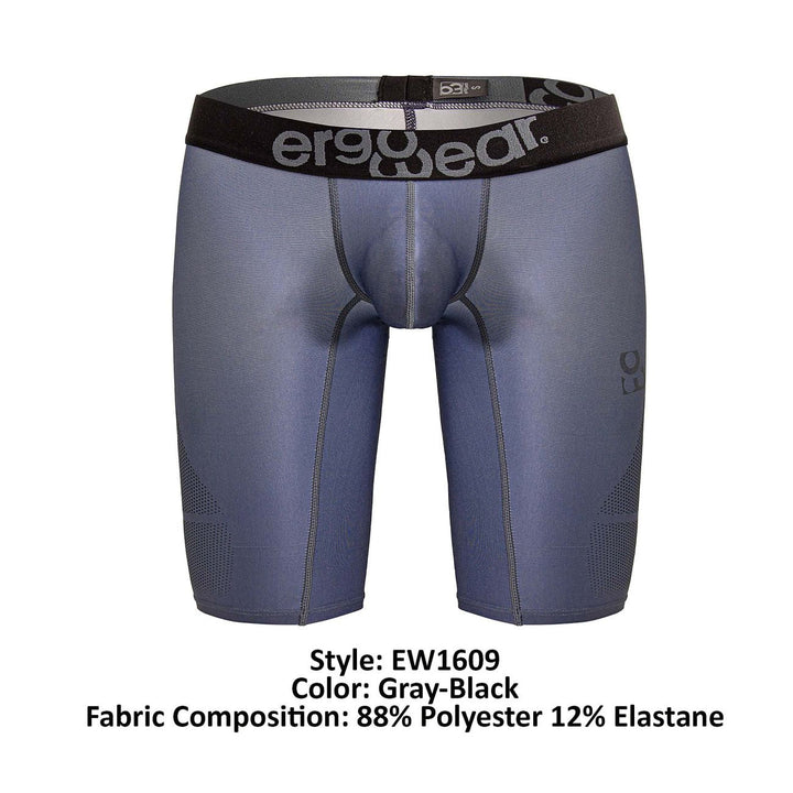 ErgoWear EW1609 MAX SE Athletic Shorts in gray black – men's compression athletic shorts