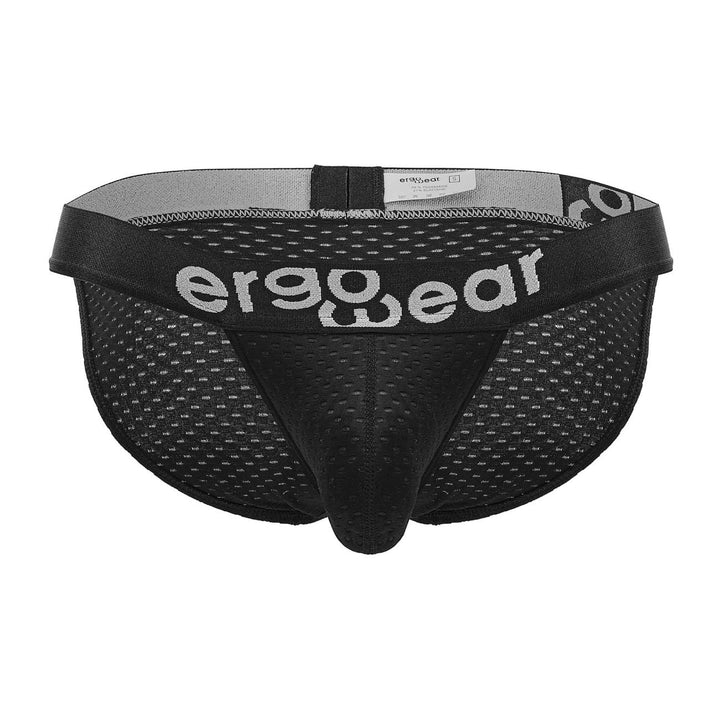 ErgoWear men's black MAX FLOW bikini briefs – ergonomic pouch low-rise underwear