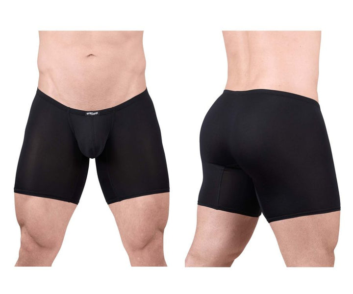 ErgoWear men's black X4D boxer briefs – low-rise polyamide full coverage underwear