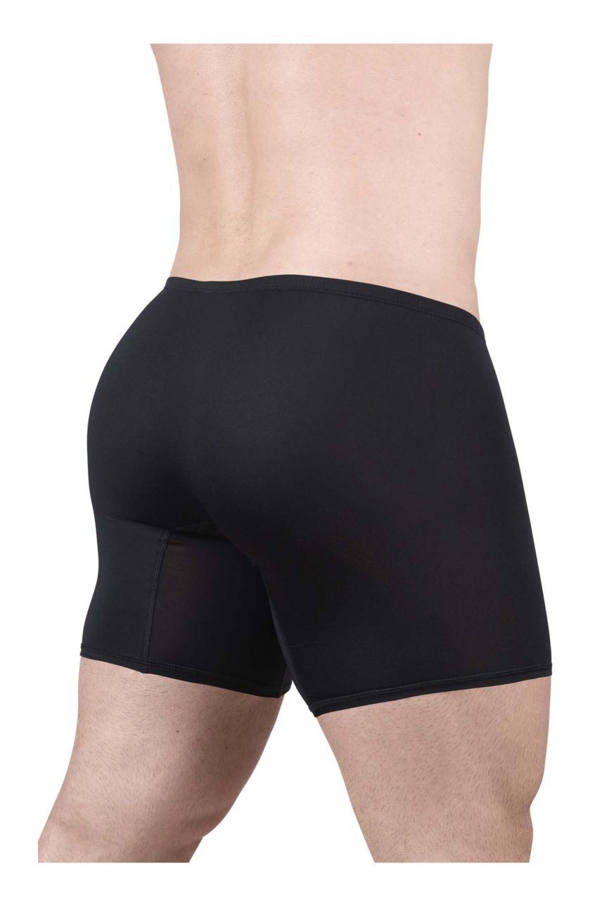 ErgoWear men's black X4D boxer briefs – low-rise polyamide full coverage underwear