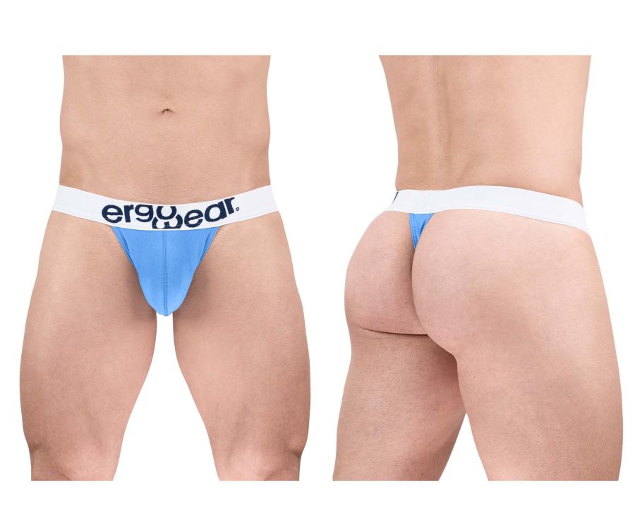 ErgoWear MAX COTTON Thongs in Light Blue – men's thongs
