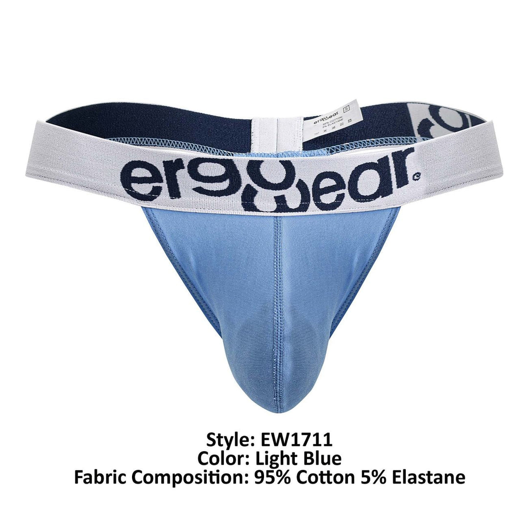 ErgoWear MAX COTTON Thongs in Light Blue – men's thongs