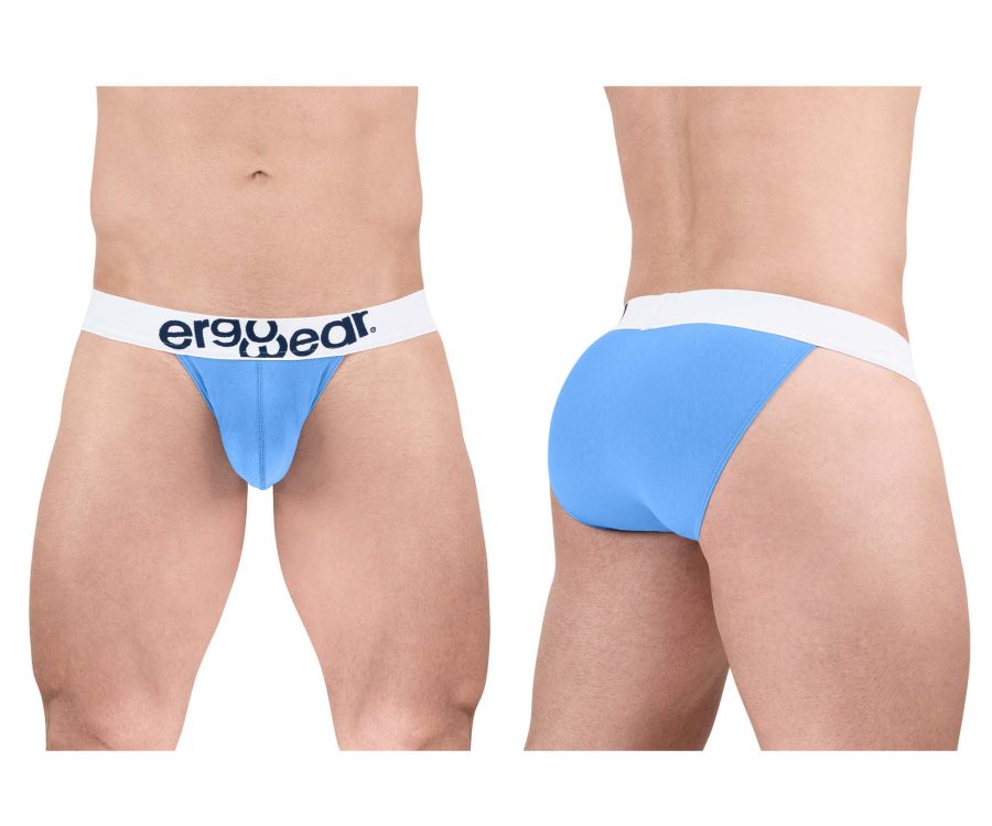 ErgoWear MAX COTTON Bikini in Light Blue – men's briefs