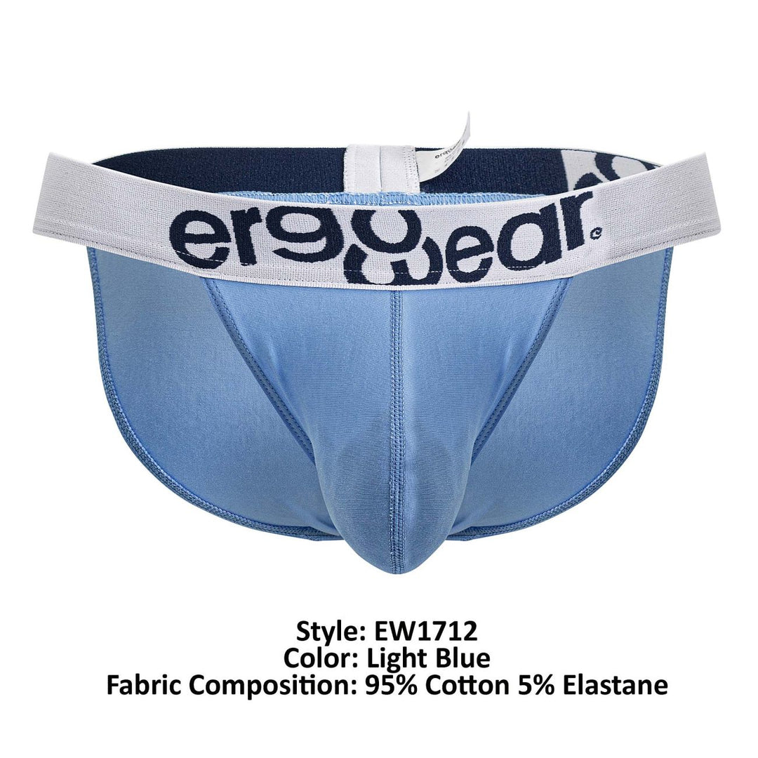 ErgoWear MAX COTTON Bikini in Light Blue – men's briefs