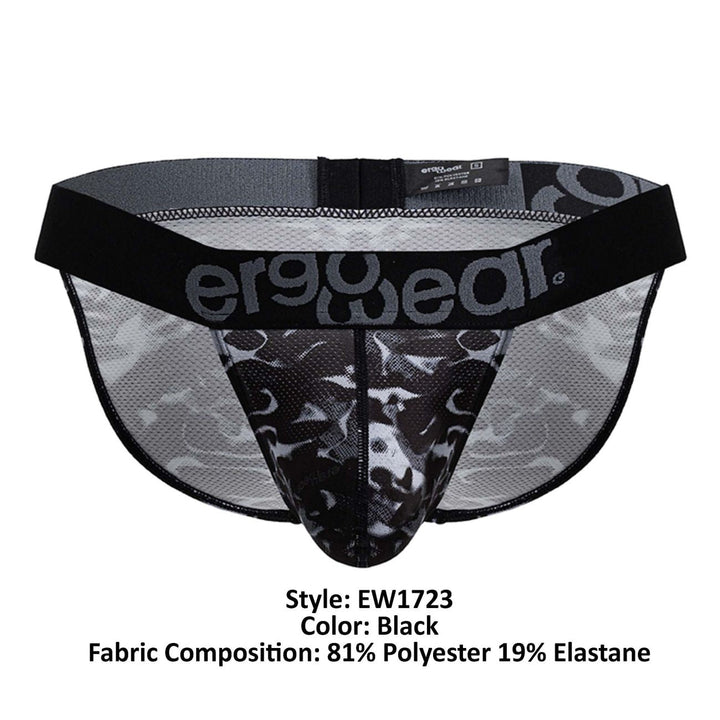 ErgoWear MAX SE CAMO Men's Bikini Brief in Black – men's briefs