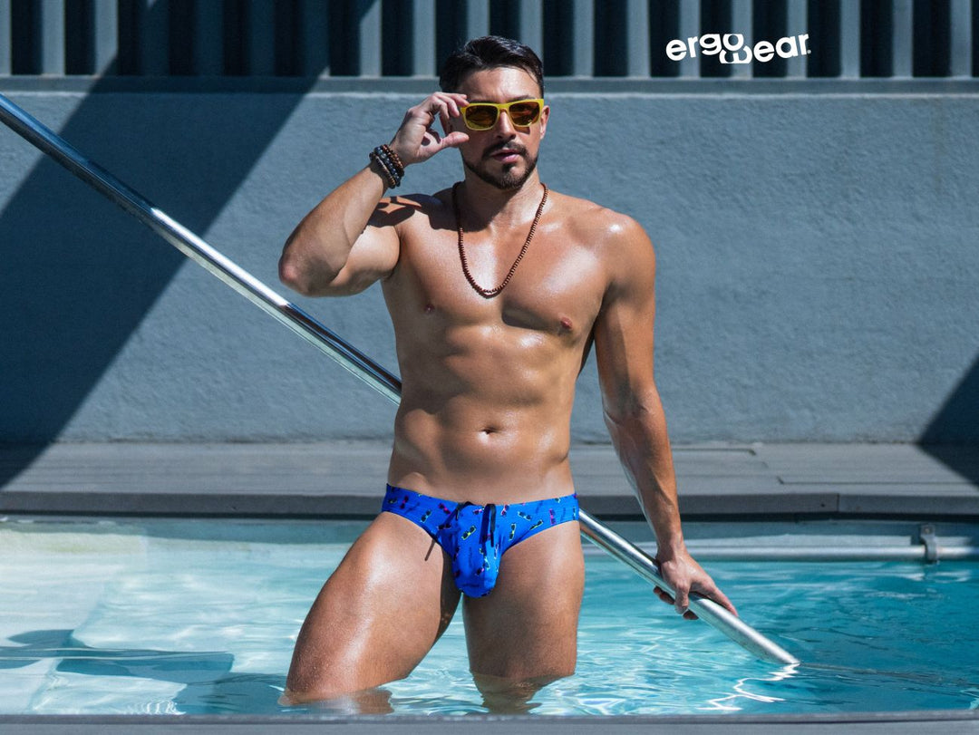 ErgoWear X4D SW Swim Briefs in Blue Sunglasses – men's swimwear