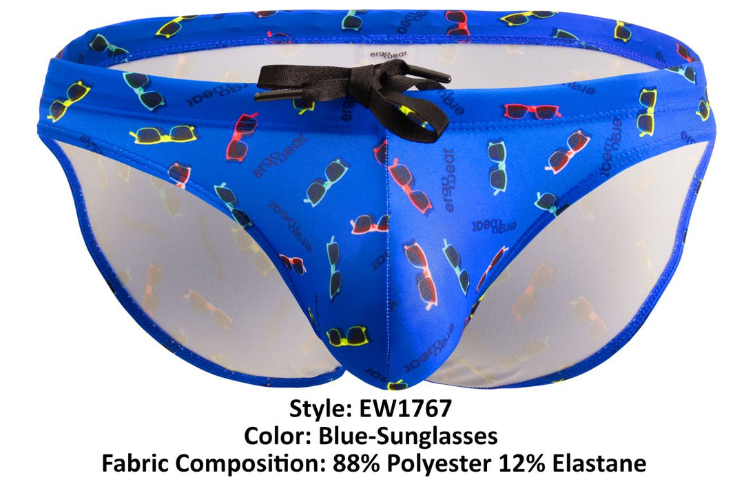 ErgoWear X4D SW Swim Briefs in Blue Sunglasses – men's swimwear
