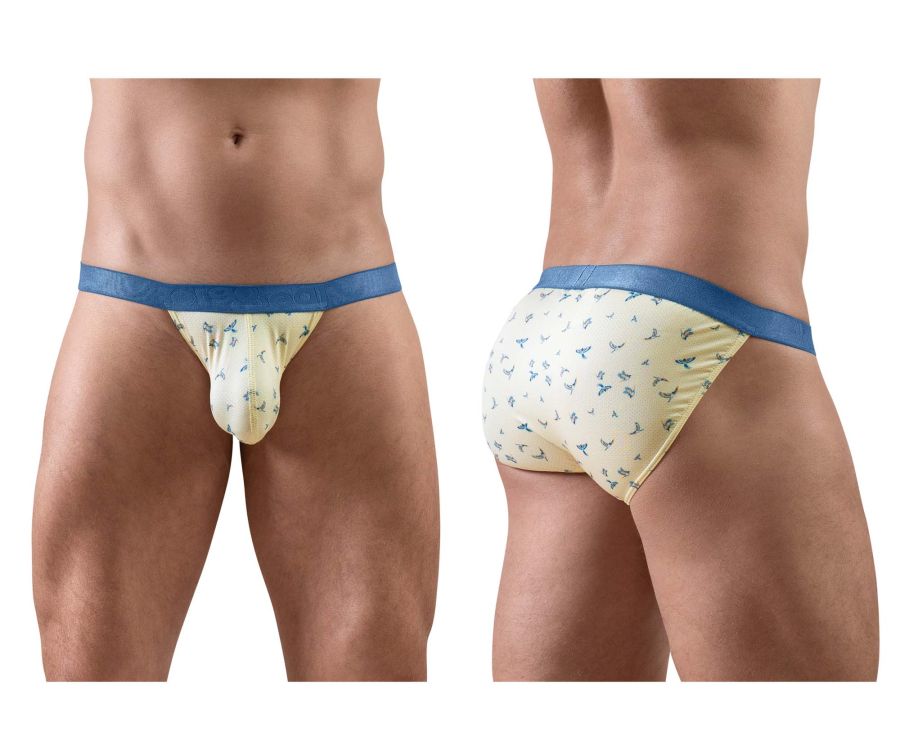 ErgoWear SLK SE Men's Bikini Brief in Vanilla Birds – men's briefs