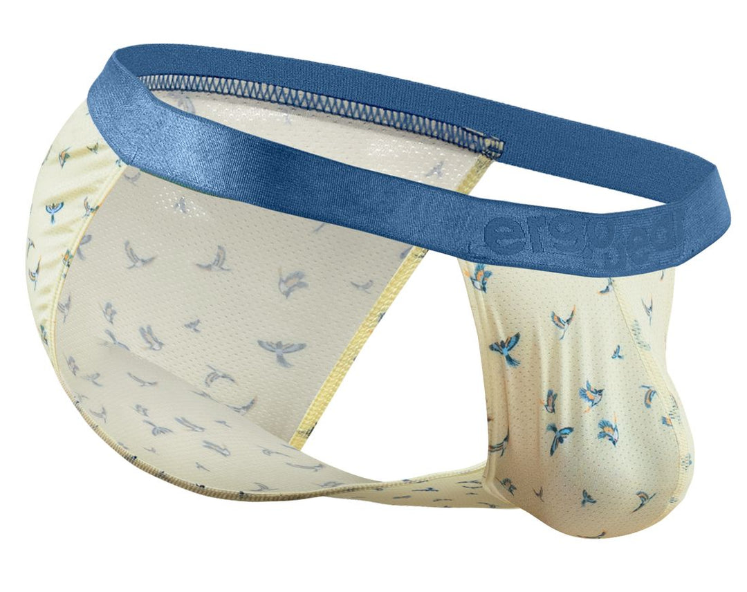 ErgoWear SLK SE Men's Bikini Brief in Vanilla Birds – men's briefs